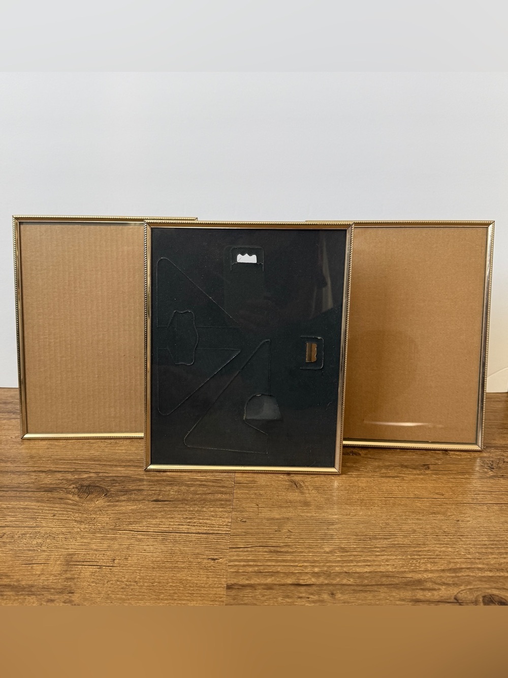 Set of 3 Vintage Gold Tone Metal Picture Frames 8x10
